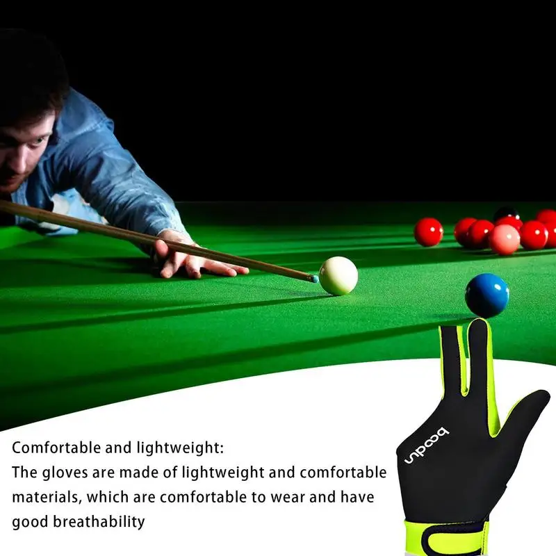 Billiards Gloves Sports Gloves Elastic Ultra Silky Thin Breathable Anti Slip 3 Open Finger Billiards Splicing Process