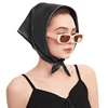 2024 New Fashion Women Satin Silk 60x60CM Square Hijab Solid Color Lady Silk Sunscreen Versatile Bandana Scarves 4