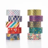 12Pcs Geometry Washi Tape Scrapbooking Masking Tape Gold Foil Cinta Adhesiva Decorativa Journaling Materials Washi Tapes 1