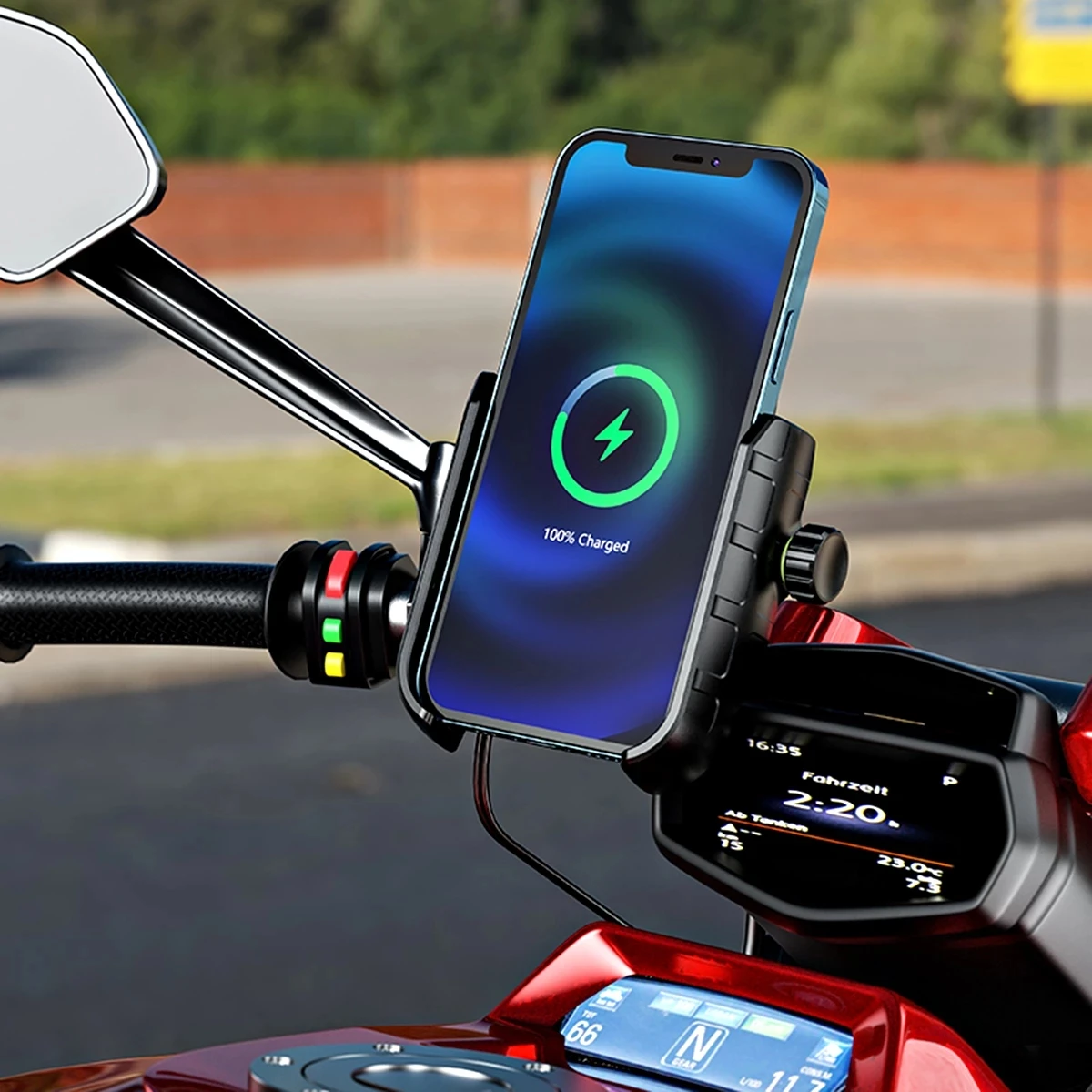 Wireless Charger Waterproof Mobile Holder With Charger For Bike