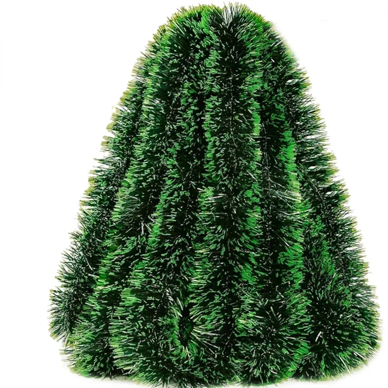 Cintas de oropel de Navidad, guirnalda de cinta de caña verde, adorno colgante para árbol de Navidad, decoración de fiesta, decoración del hogar