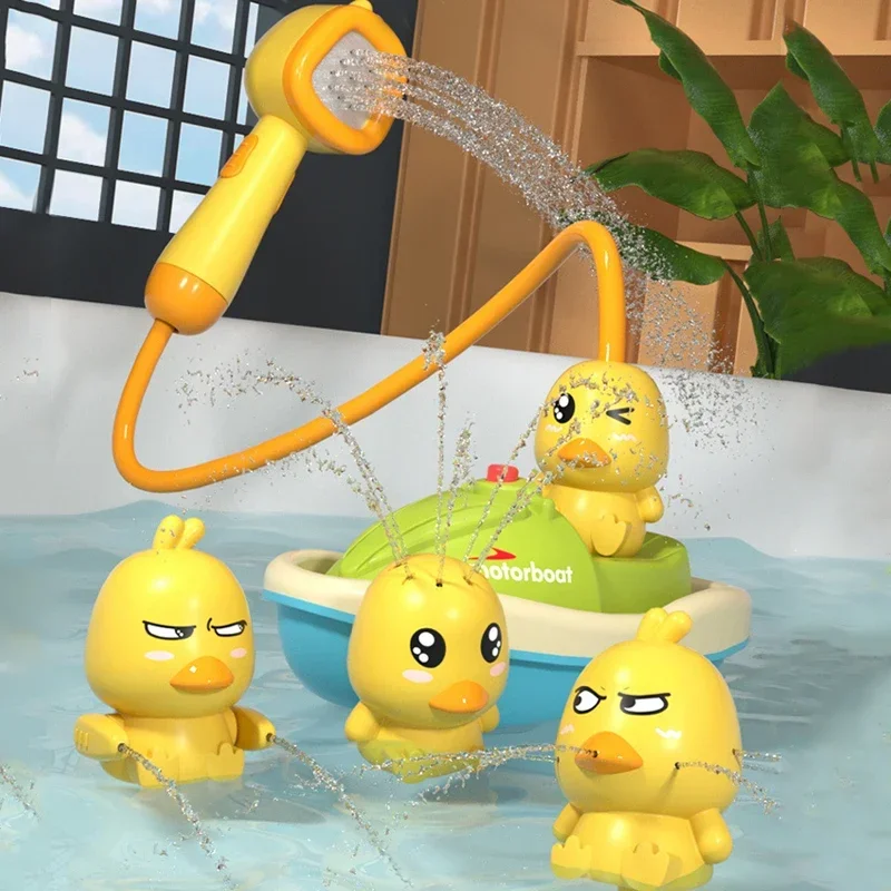 Cute Duck Electric Water Spray Bathroom Bathing Toys Baby Bath Toys Kids Bath And Shower Bathtubs Interactive Boy girl Gifts 6