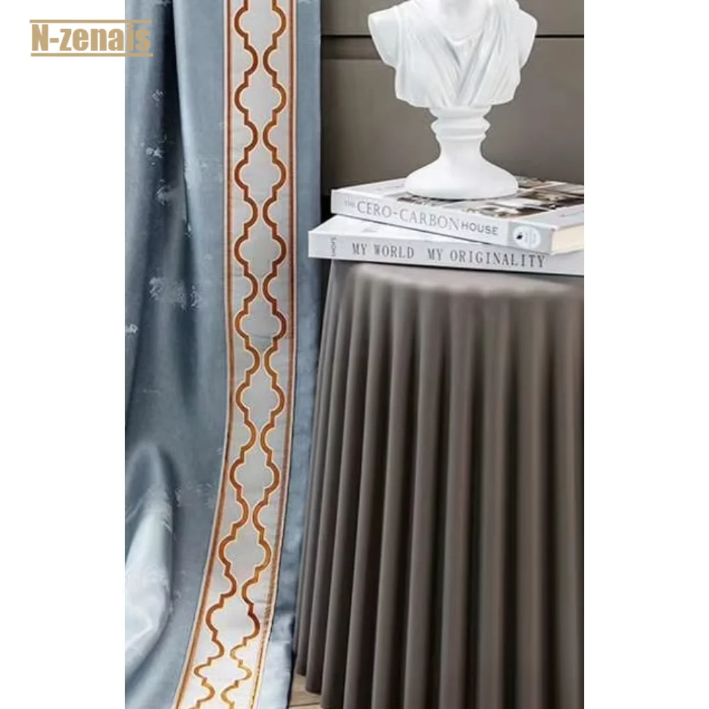 

New Product Petty Jacquard Noble High Quality Custom Luxury Curtains for Living Dining Room Blackout Bedroom Window Decoration