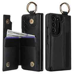Cover per telefono pieghevole in PU pelle di lusso con portafoglio e slot per schede (senza penna)