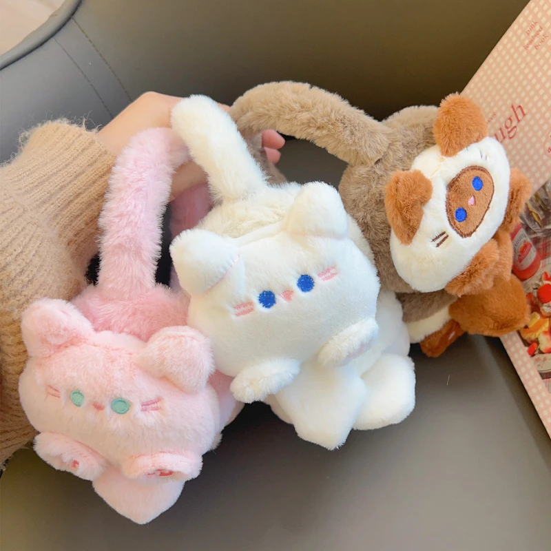 Cartoon Rabbit Winter Warm Earmuffs for Children Girls Plush Thick Soft Ear Cover Ear Protection Warmth Muffs for Women Kids