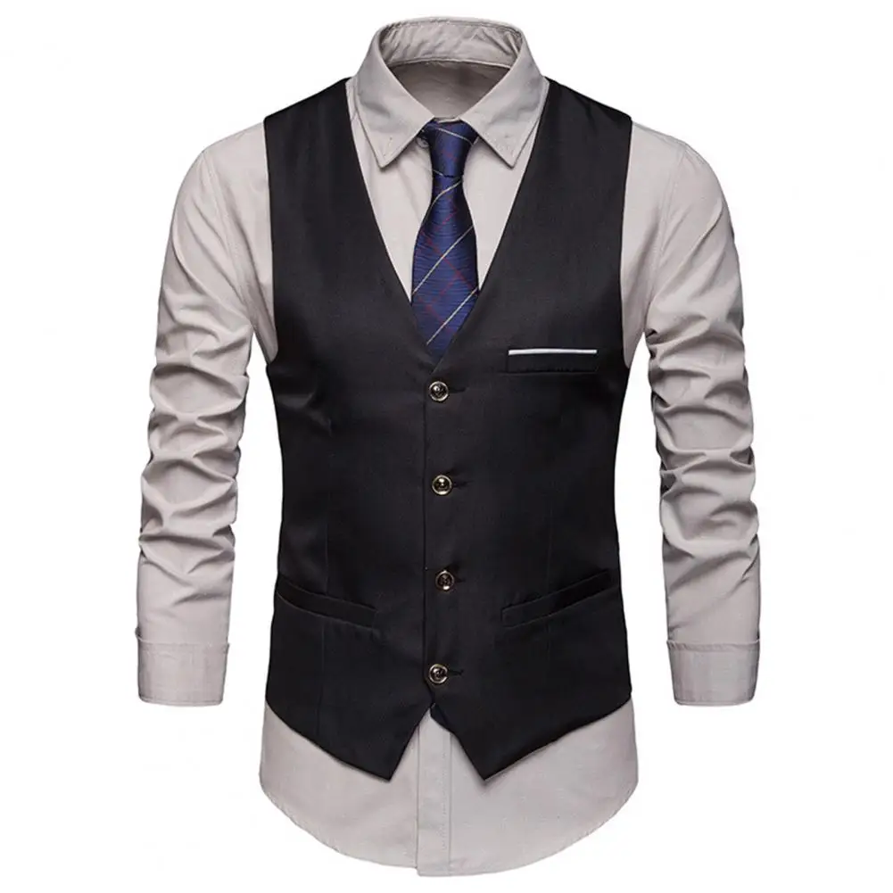 New Arrival Dress Vests For Men Slim Fit Mens Suit Vest Male Waistcoat  Casual Sleeveless Formal Business Jacket S-3XL