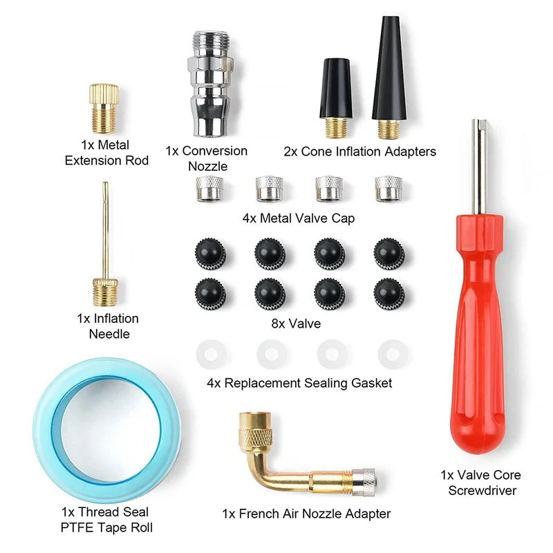Car Tire Pressure Gauge 220 PSI Tire Inflator With Valve Core Tool Air Compressor For Car Motorcycle Bicycle Truck
