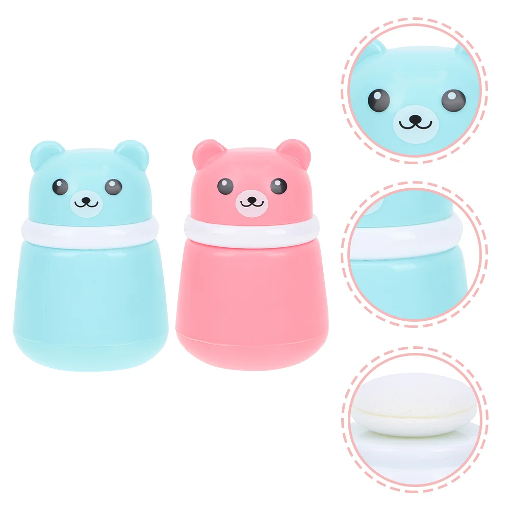 

2pcs Loose Powder Empty Boxes Body Powder Boxes Baby Powder Puff Storage Case