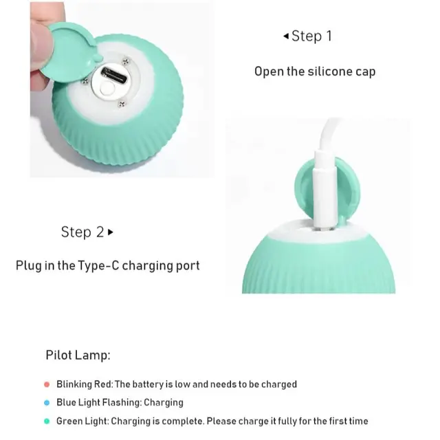 Automatic Moving Cats Toy Interactive Ball Rechargeable Rolling Electric Ball Home Pet Accessories Things for Supplies 6