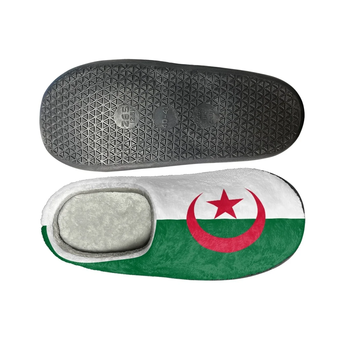 Fashion Algeria Flag Design Casual Men's Slippers Comfort Women Flats Cotton Slippers Autumn Winter Warm Couple Home Footwear