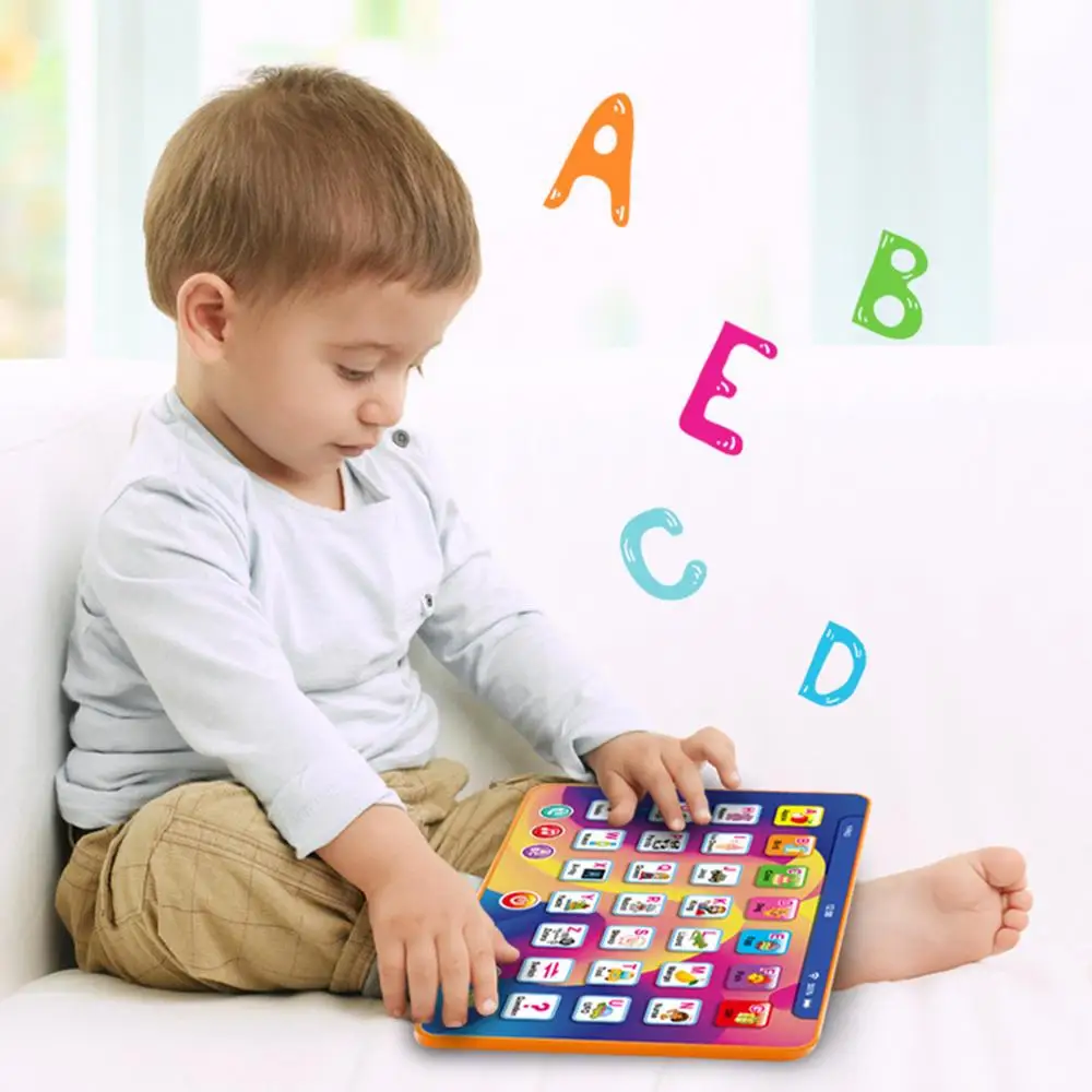 Childrens Learning Tablet 7-Inch Kids Smart Pad Ergonomic Alphabet Learning Preschool Learning Activities Touch & Learn Tablet