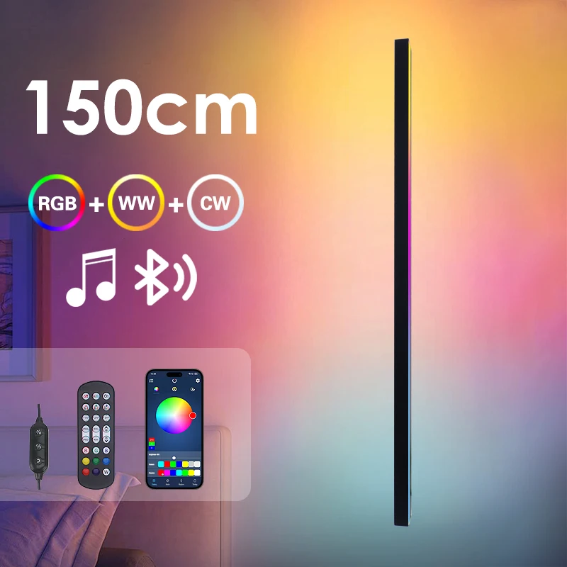 120CM 150CM RGB LED Long Wall Lamp Smart Remote APP Control Music Smart Modern Mood Lamp Bedroom Living Room Bar Home Decor 3
