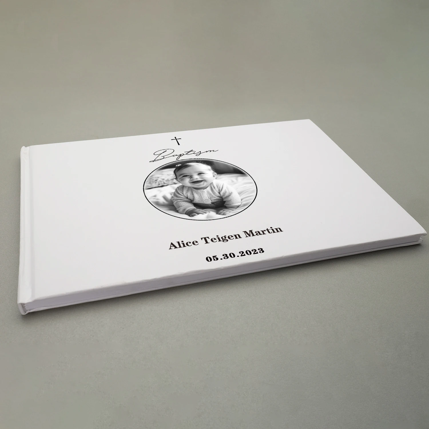 Personalized Baptism Guest Book Birthday Boy Girl Baby Shower Signatures Book Memory Baptism Guestbook Mariage Decoration