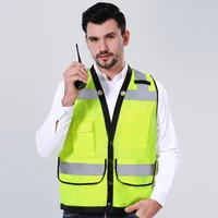 Mesh Reflective Safety Vest with Pockets and Zipper