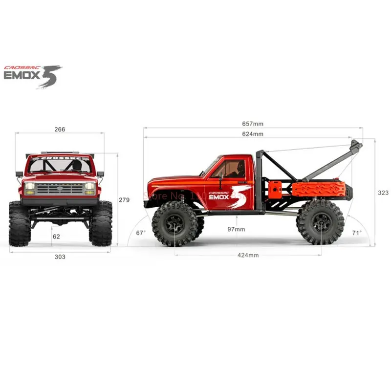 2024 New Crossrc Emo X5 1/8 Remote Control Electric Brushless Foc Extended Climbing Off Road Vehicle Boy Model Toy Gifts 5