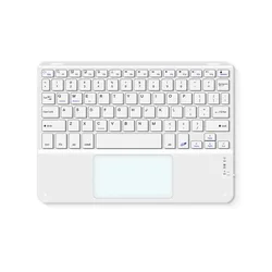 Bilingual Bluetooth Rechargeable Keyboard - 10-Inch Wireless Keyboard for Tablets, Phones, and Laptops (X7 white)