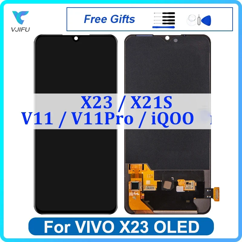 

6.41" OLED LCD For VIVO X23 V1809A X21S V11 Pro IQOO Display Touch Screen Digitizer Assembly Replacement Phone Repair 100% Test