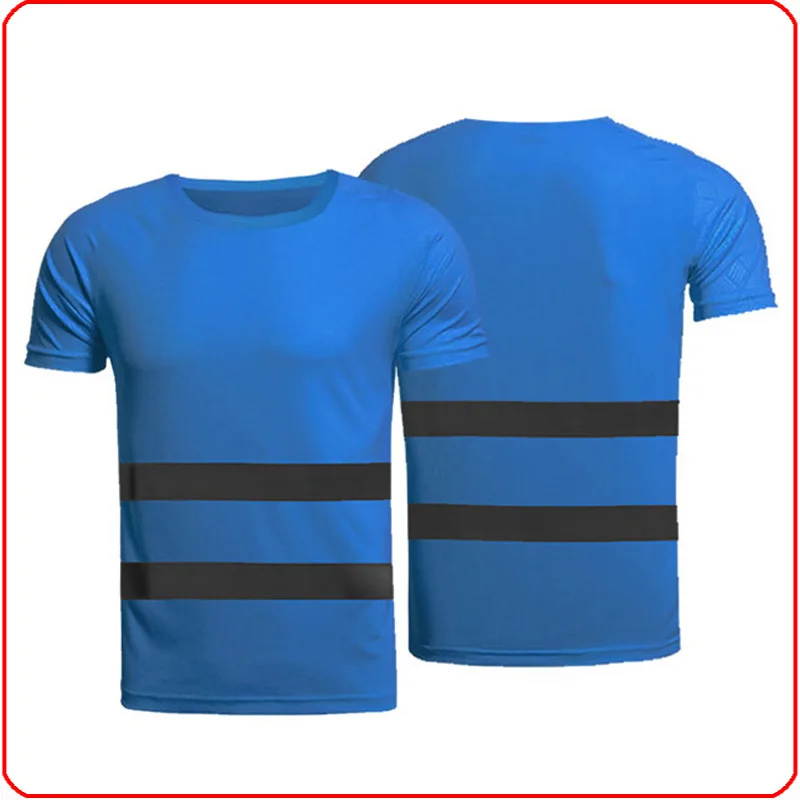 Work Reflective T-shirt Workwear Traffic Motorcycle Night Rider Safety T-shirt Security High Visibility Cycling Sports Clothes