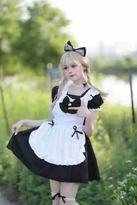 Cat Girl Maid Cosplay Kleid Japan Anime Lolita Coffee Waitress Halloween Outfit 5