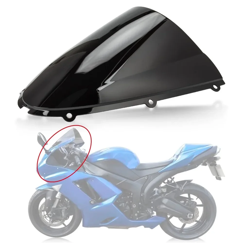 MotorcycleWindshieldWindscreenDoubleBubbleForKAWASAKINinjaZX6R63620052008andfor