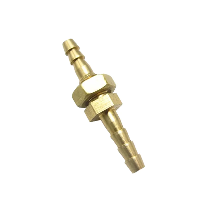 Pipe Fitting 4mm Hose Barb Equal Bulkhead Brass Barbed Tube Pipe Fitting Coupler Connector Adapter Fuel Gas Water