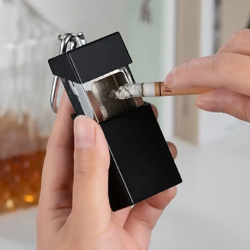 Portable Ashtray metal ashtray stainless steel ashtray cigarettes ashtray portable ashtray With Keychain Drawer Ash Holder Stainless Steel Cigarette Tray For Outdoor Car Travel Mini Ashtray Container
