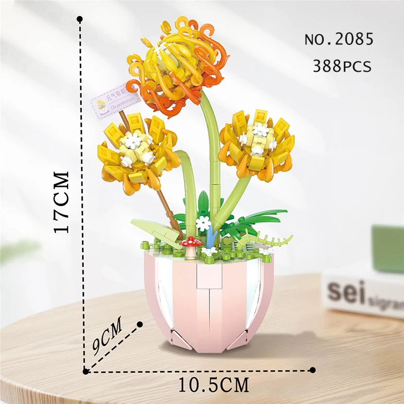 Bonsai Building Blocks Flower Buquet Model Pot Series Mini Bricks Kit  Creative Assembly Diy Toys Assemble Table Decor Set - AliExpress