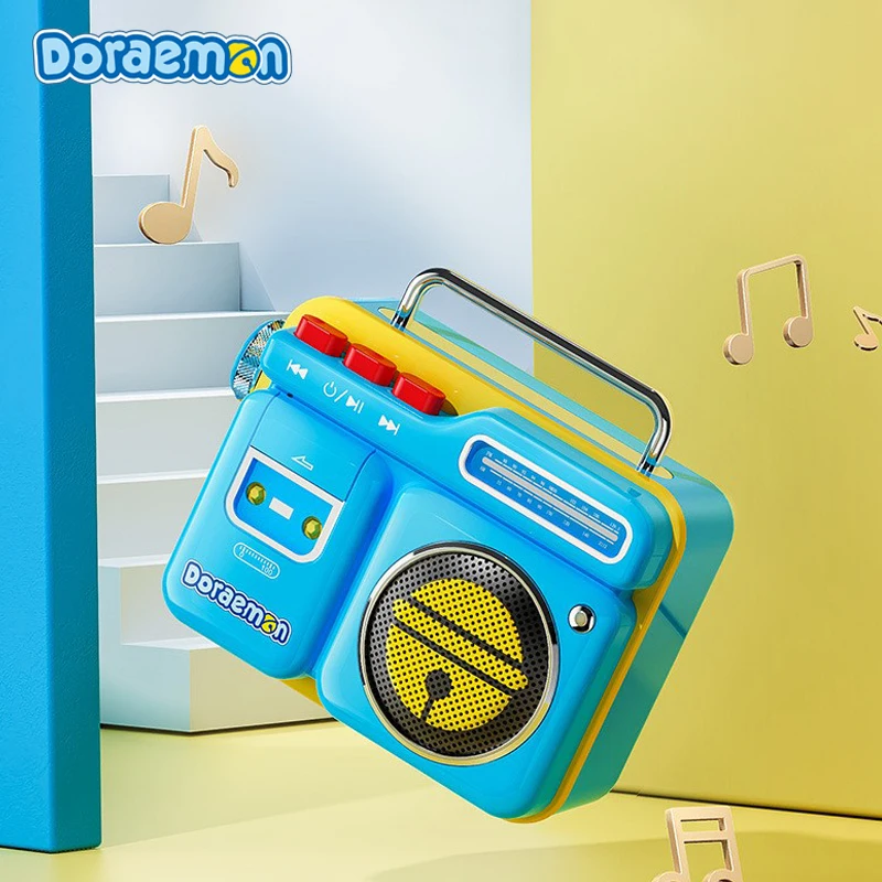 

Rock Doraemon Bluetooth Wireless Speaker Cartoon Robot Cat Retro Radio Modeling Portable Metal Speaker Subwoofer