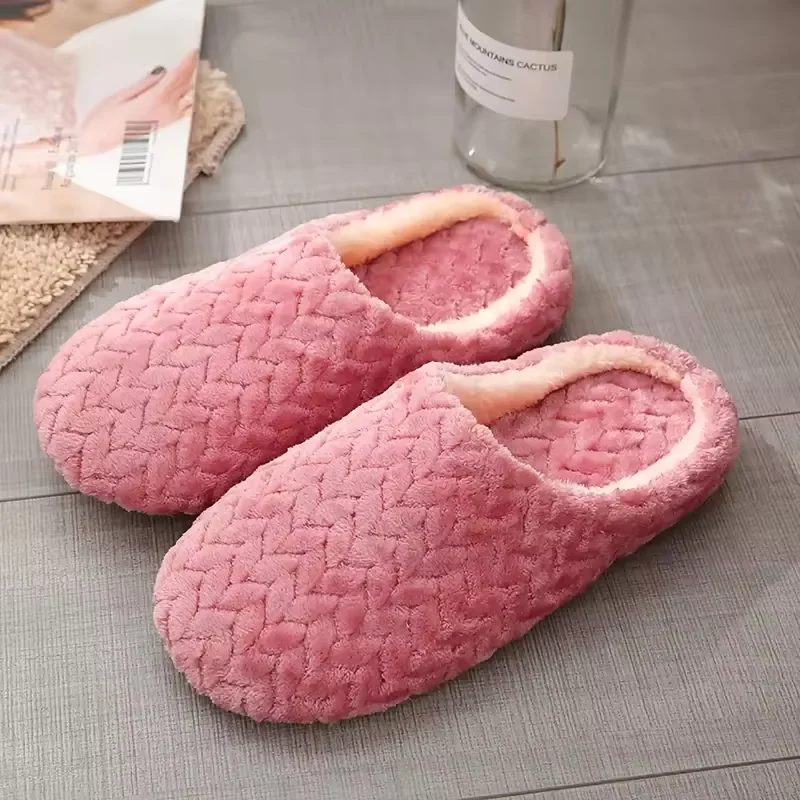 Unisex Fluffy Home Slippers Soft Lightweight Anti Slip Comfortable Indoor Slides for Autumn Winter — view 3