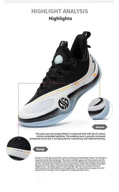361 Degrees ZEN VI Men Professional Basketball Shoes Low-top