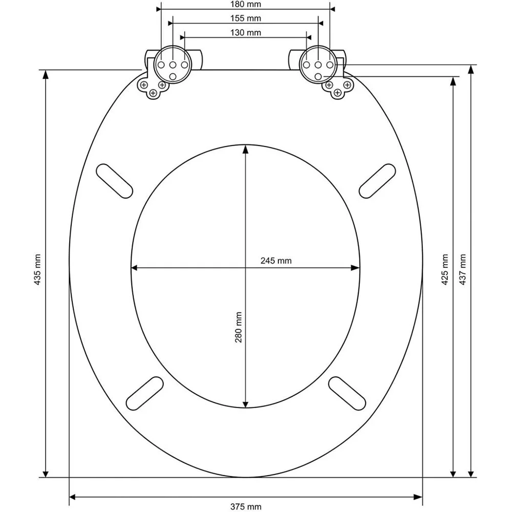 SINOBATH Toilettensitz mit Absenkautomatik Universelle Toilettendeckel WC-Sitz Holz Klobrille, Tragfähigkeit bis 190 kg – Detail 16