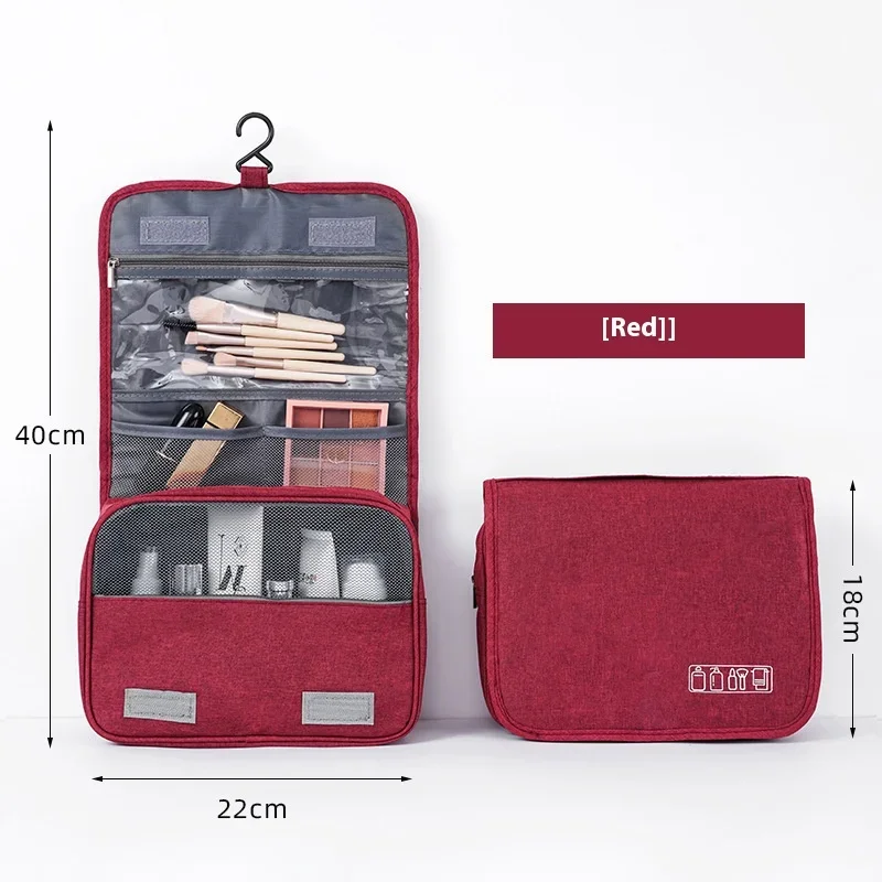 Organizador de artículos de tocador plegable, estuche de maquillaje colgante para baño, neceser de cosméticos para viajes y negocios._voghion.com