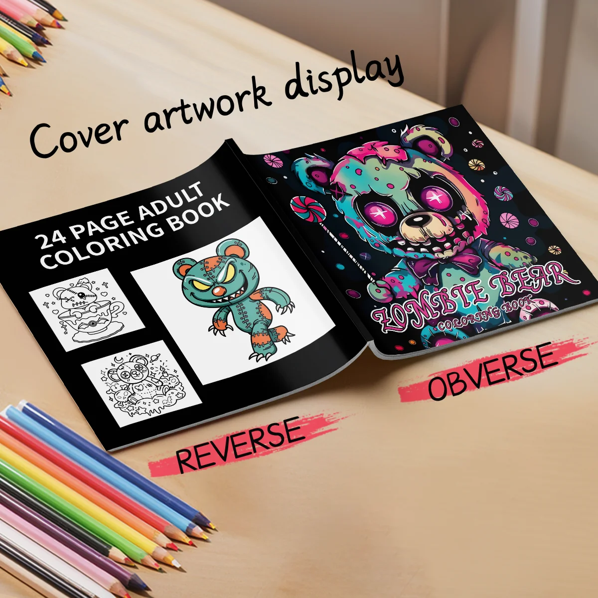 Zombie Bear Coloring Book for Adults - 24 Pages of Cute Bear Cub Illustrations for Relaxation and Creative Expression 5