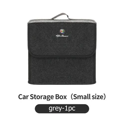 Premium Felt Car Trunk Organizer Bag - Foldable Storage Solution (ROMEO - C - S - grey - 1PCS)