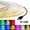 5V USB COB Led Strip Light White/Red/Green/Pink/Ice Blue/Yellow 320 Leds Flexible Ribbon DC Night Lamp TV Backlights Home Decor 1
