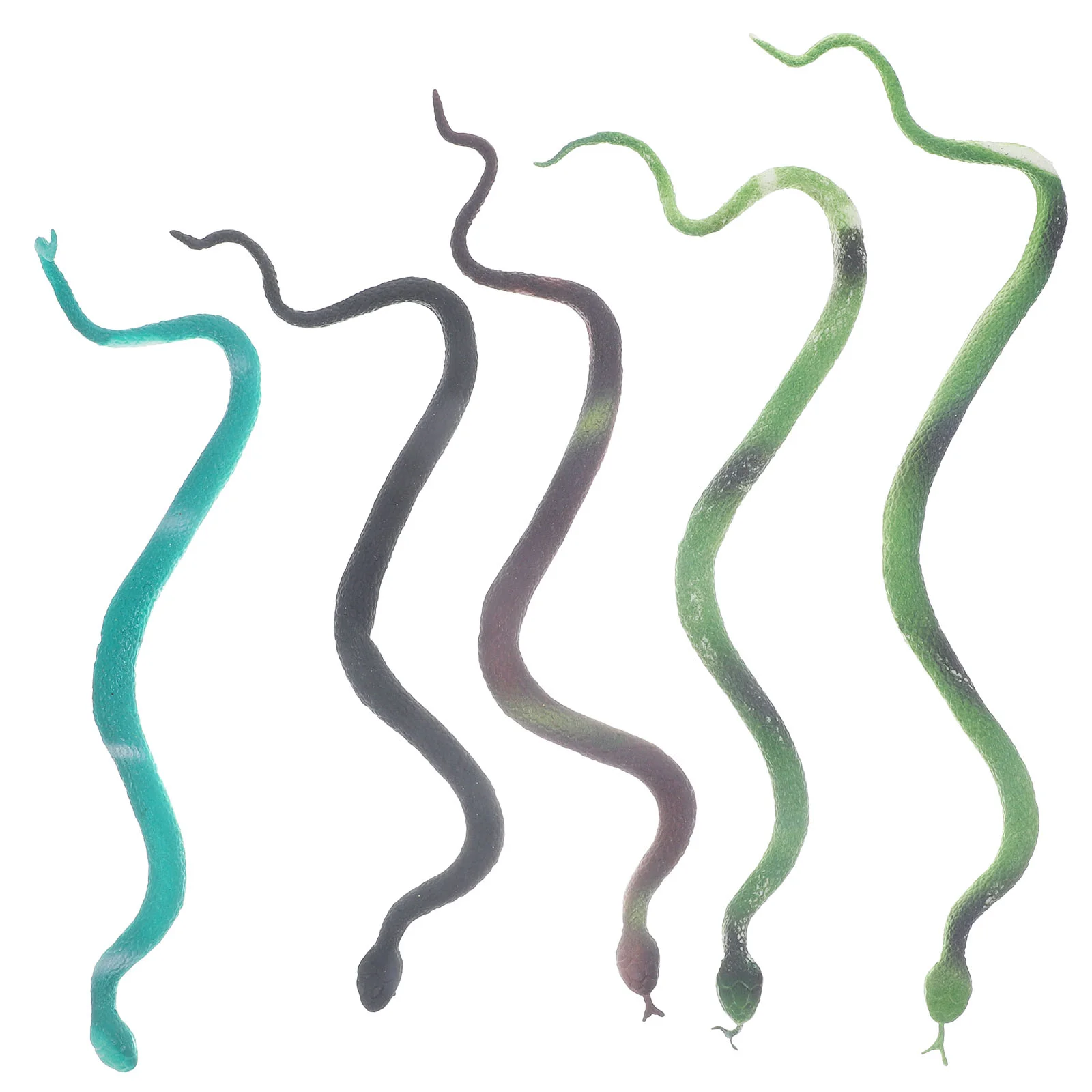 

5pcs Snake Artificial Rubber Snake Scary Snakes Pretty Good Trick Jokes Props for Gardens Party Decoration 30cm