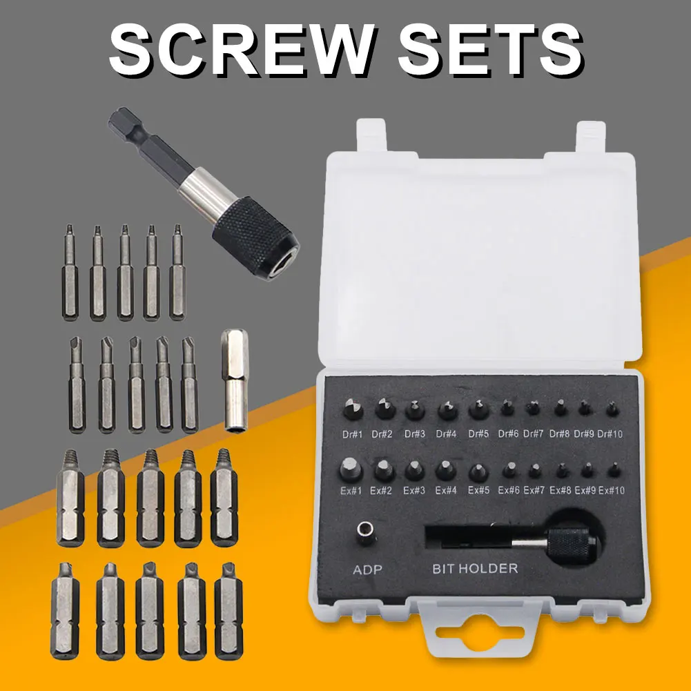 

22/33Pcs Easy Out Bolt Extractor Set Broken Bolt Extractor Screw Remover Set for Removing Studs/Bolts/Socket Screws/Fittings