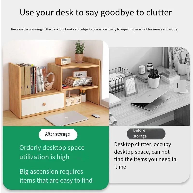 Simple Desk Storage Shelves, Small Bookshelves on The Table, Multi-storey  Storage, Office Solid Wood Pole, Partitions, Multi-fun - AliExpress