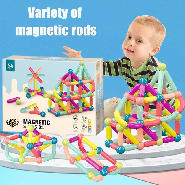 25-128Pcs Big Size Magnetic Stick Building Blocks game magnets children Set Kids Magnets for children Magnetic Toy Bricks 2