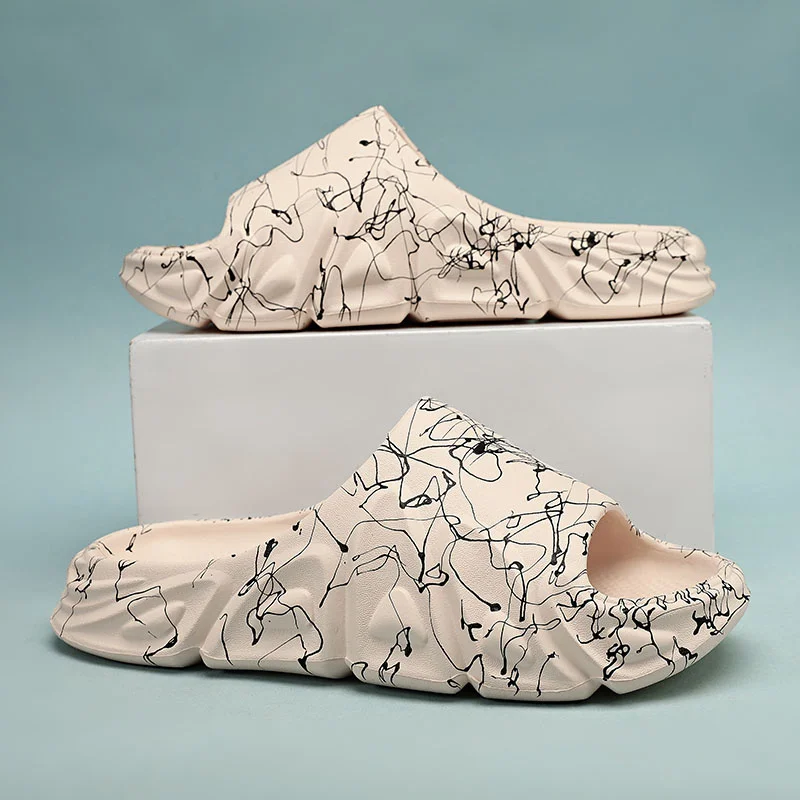 Slip-Hausschuhe für Herren, rutschfest, rutschfest, für den Sommer, bequem, mit dicker Sohle, für drinnen und draußen_voghion.com