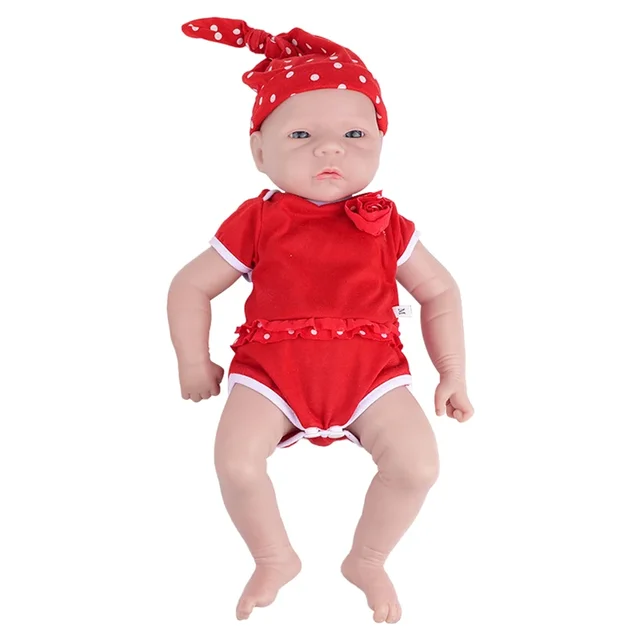 IVITA 100% Silicone Reborn Baby Dolls Painted Realistic Baby Doll Lifelike Newborn Wholesale Toys for Children Christmas Gift - 46cm(18.11 inch)Girl