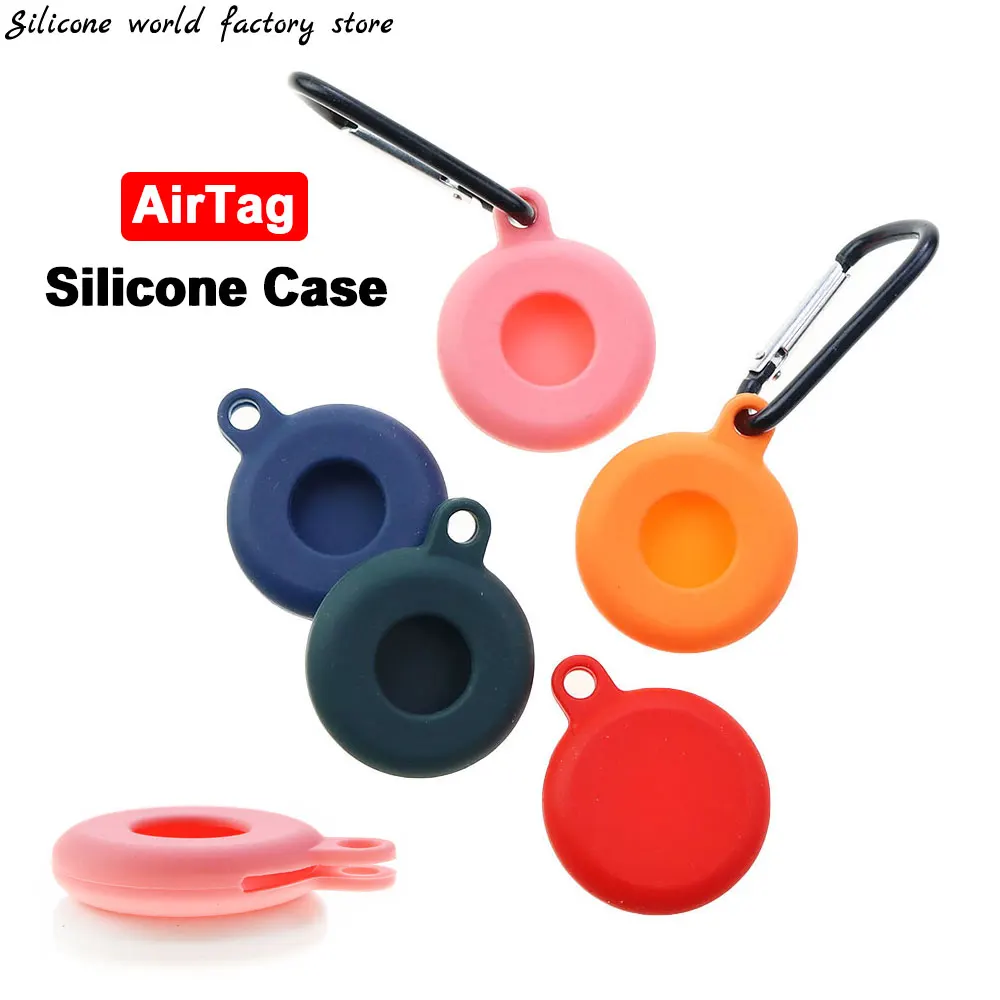 Silicone world Protective Case For AirTag Soft Silicone Protective Cover For AirTags Keychain Anti-Lost Anti-Scratch Sleeve