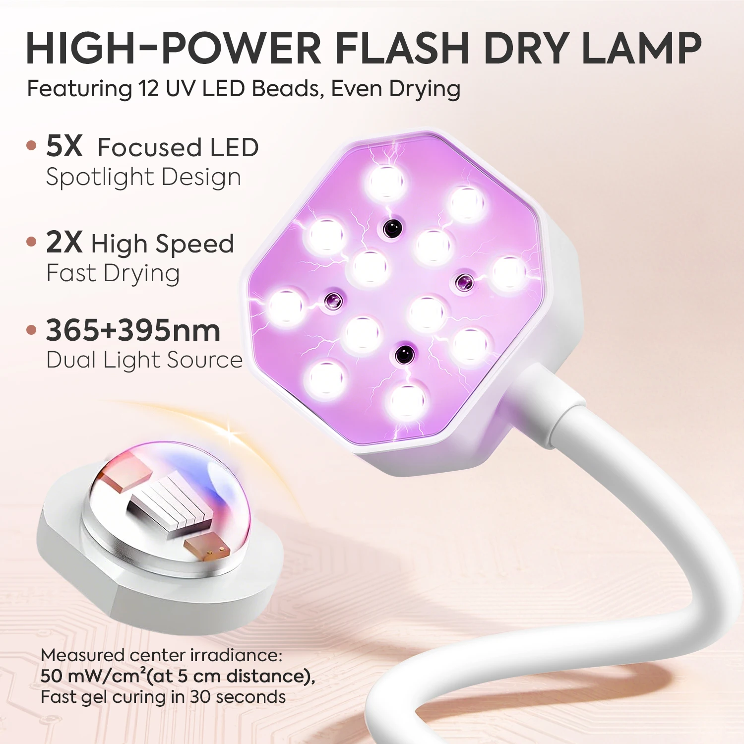 12개의 LED, 3가지 타이머 설정, LCD 디스플레이, 1500mAh 배터리, 빠른 경화를 위한 휴대용 젤 네일 램프가 포함된 무선 네일 드라이어