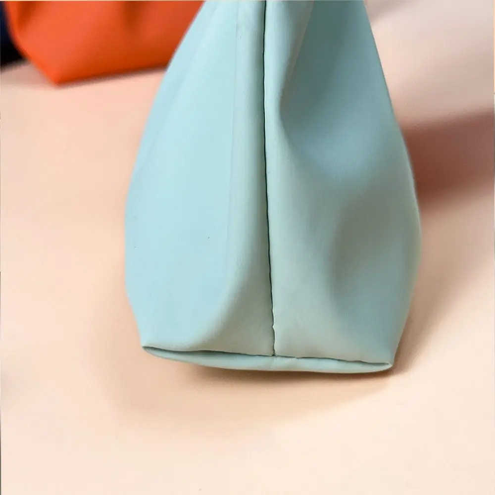 Leaf Spring Bag Solid Color Self-closing Cosmetic Bag Large Capacity Storage Bags Travel Makeup