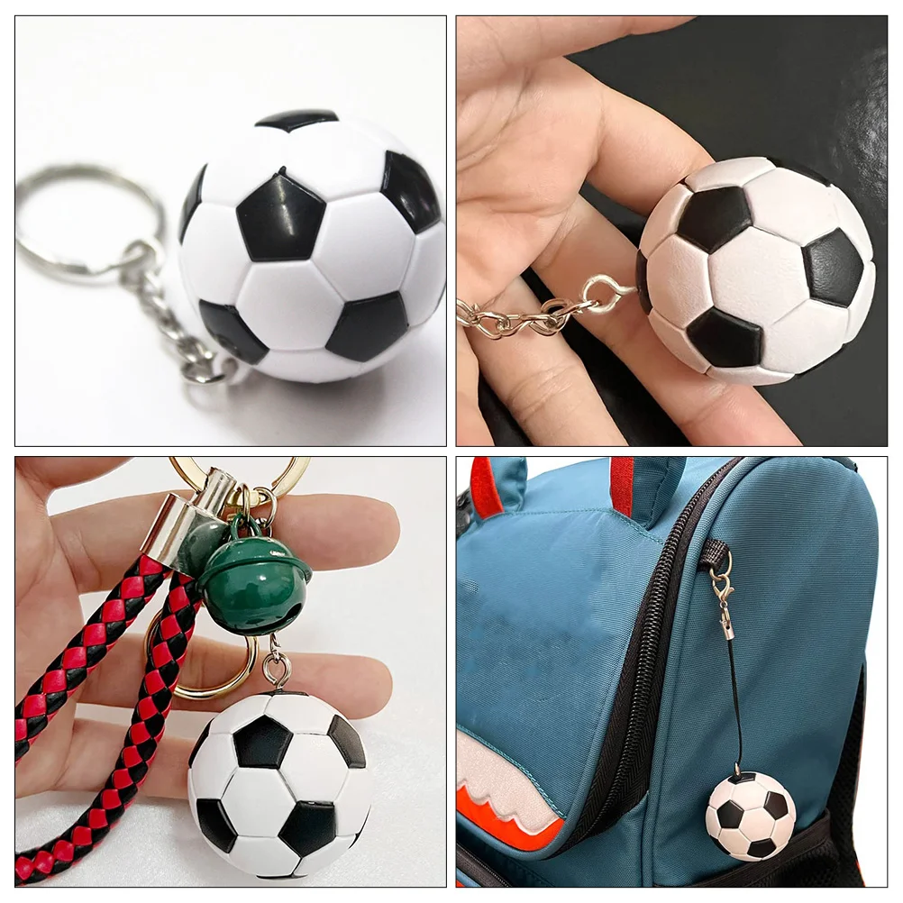 Durable Plastic Soccer Football Keychain Sports Balls Decorative Hanging Pendant Keychains Handbag Charms Car Keyring Backpack