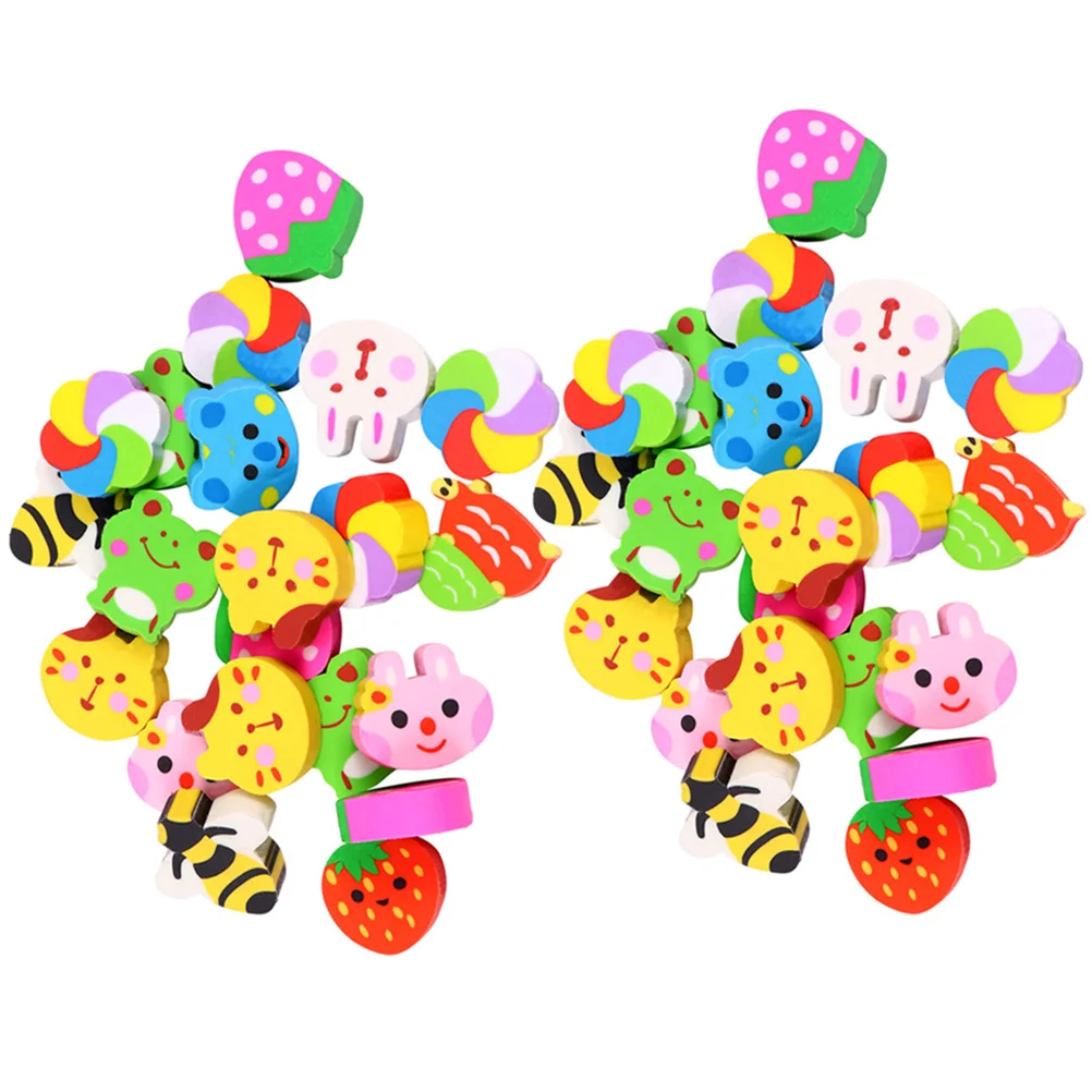 

60 Pcs Erasers for Kids Cartoon Animal Mini Bulk Small Gift Classroom Multi-function Child