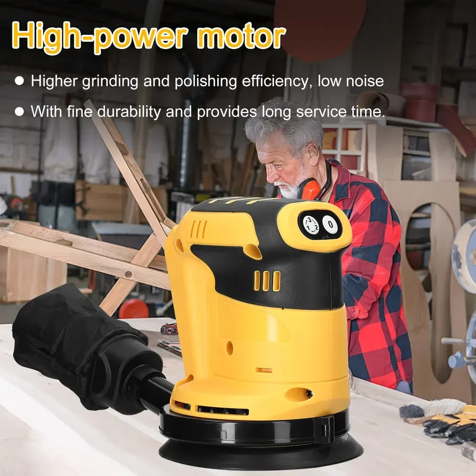 Cordless Sanding Machine Lithium Battery Sandpaper Machine Round Sanding Woodworking Polishing Machine Tool for Makita Batteriy 6