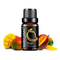 Fruit Fragrance Oil Collection - Strawberry, Watermelon, Mango, Coconut, Cherry Scent for Aromatherapy and Crafting (Mango)