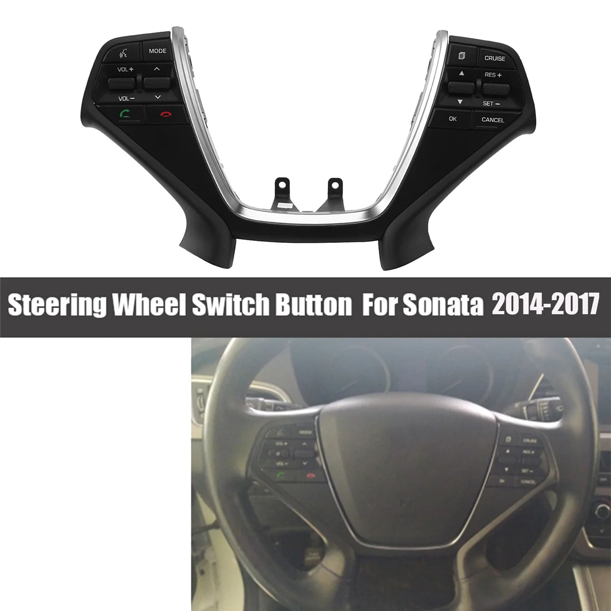 

96700-C1510 Steering Wheel Cruise Control Switch Assy for Hyundai Sonata 2014-2017 Bluetooth Phone Remote Control Button