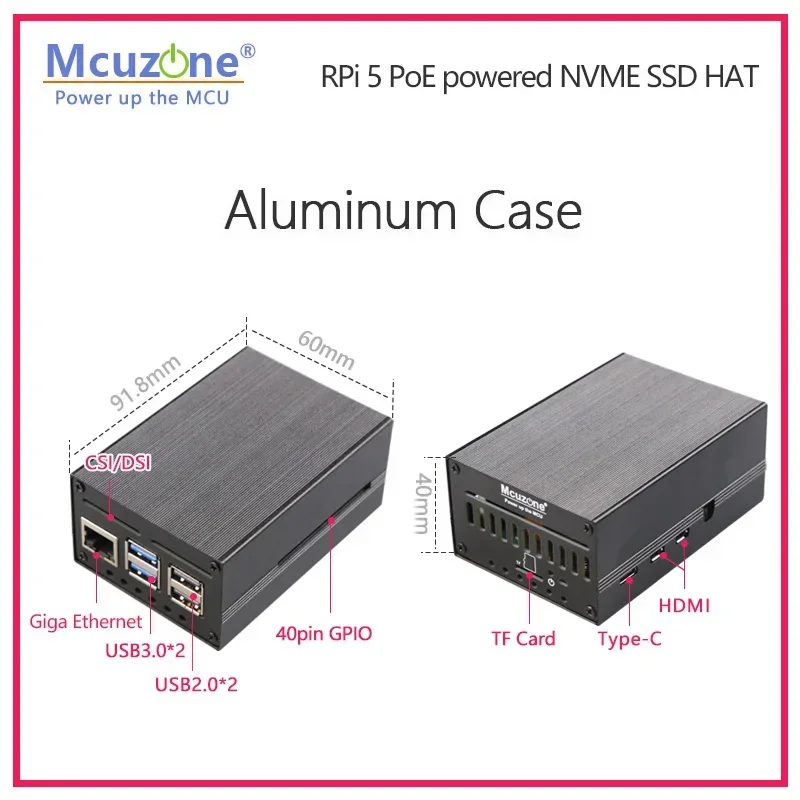 MPS2280-PoE,  Pi5 PoE  NVME SSD HAT, PCIE M.2 NVME 2280 SSD,  2242,2230, POE  5v4.5A